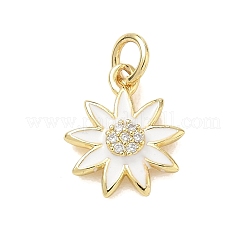 Brass Micro Pave Clear Cubic Zirconia Charms&nbsp;CU-CBADD0C-08G