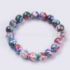 Natural Jade Beaded Stretch Bracelet&nbsp;BJEW-P214-M-6mm