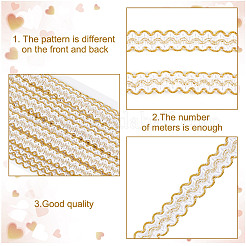 Polyester Filigree Wavy Lace Ribbon&nbsp;OCOR-WH0082-211C