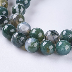 Natural Moss Agate Beads Strands&nbsp;G-L470-31-6mm