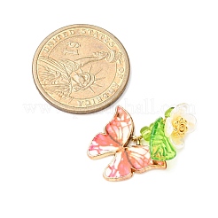 8Pcs 8 Colors Glass Seed Beaded Butterfly & Flower Pendants&nbsp;PALLOY-JF04461
