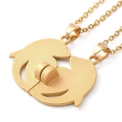 2Pcs 2 Color Alloy Magnetic Dolphin Pendant Necklaces Set&nbsp;NJEW-Z016-02G