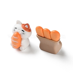 7Pcs Resin Cat with Bread Display Decoration&nbsp;AJEW-S037-03