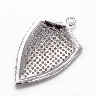 Brass Micro Pave Cubic Zirconia Pendants&nbsp;ZIRC-D114-03P-1