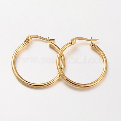 Wholesale Ion Plating IP 304 Stainless Steel Hoop Earrings Pandahall