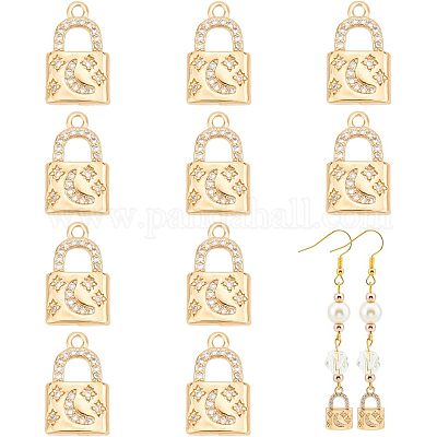 Brass Rhinestone Pendants&nbsp;FIND-WH0144-27KCG-1