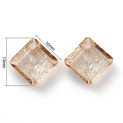 Embossed Glass Rhinestone Pendants&nbsp;GLAA-J101-03A-001GS-1