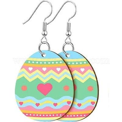 Printed Easter Acrylic Dangle Earrings&nbsp;FS-WG616F7-12-1
