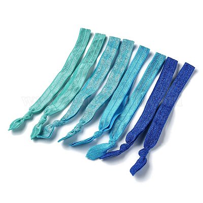 8Pcs 4 Colors Flat Polyester Elastic Cord&nbsp;AJEW-JK00309-1