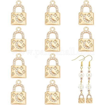 Brass Rhinestone Pendants FIND-WH0144-27KCG-1