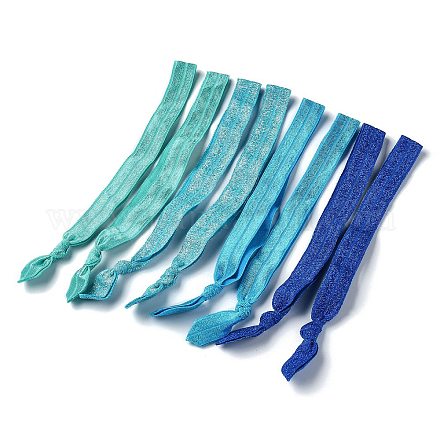 8Pcs 4 Colors Flat Polyester Elastic Cord AJEW-JK00309-1