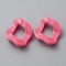 Acrylic Linking Ring, Quick Link Connector, Twisted Rhombus, for Curb Chain Making, Cerise, 25.5x21x6mm