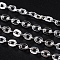 Iron Cable Chains, Unwelded, with Spool, Flat Oval, Cadmium Free & Lead Free, Silver, 4.1x3x0.5mm, about 328.08 Feet(100m)/roll