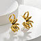 Brass Nuggets Stud Earrings, Antique Golden, 31x12.5mm