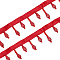 3 Yards Polyester Ribbons, with Acrylic Beads, Red, 5/8~1-1/4 inch(16~33mm), 3yard/pc