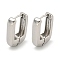 Brass Hoop Earrings, Real Platinum Plated, 18x4.5mm