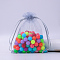Rectangle Organza Drawstring Bags, Slate Gray, 15x10cm