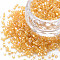 Glass Bugle Beads, Transparent Colours Rainbow, Goldenrod, 2.5~3x2mm, Hole: 0.9mm, about 15000pcs/pound