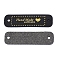 PU Leather Labels, Handmade Embossed Tag, with Holes, for DIY Jeans, Bags, Shoes, Hat Accessories, Rectangle with Word Handmade with Love, Black, 15x55x1mm, Hole: 3mm