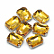Sew on Rhinestone, Multi-strand Links, Glass Rhinestone, with Brass Prong Settings, Garments Accessoriess, Faceted, Octagon, Platinum, Gold, 18x13x7mm, Hole: 0.8~1mm