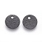 304 Stainless Steel Charms, Textured, Flat Round with Bumpy, Ion Plating(IP), Electrophoresis Black, 8x1mm, Hole: 1.2mm