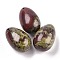 Natural Dragon Blood Jasper Pendants, Easter Egg Stone, 45x30x30mm, Hole: 2.2mm