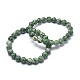 Natural Green Spot Jasper Bead Stretch Bracelets&nbsp;BJEW-K212-B-017-8