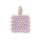 2Pcs Handmade MIYUKI Round Rocailles Seed Loom Pattern&nbsp;PALLOY-MZ00186-3