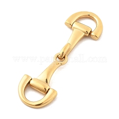 Ion Plating(IP) 304 Stainless Steel Hook Clasps, Fish Hook Charms, For Leather Cord Bracelets Making, with Hooks, Polished, Real 18K Gold Plated, 48mm, Hole: 7.5x5mm
