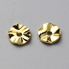 Brass Beads, Flat Round Shape, Long-Lasting Plated, Real 18K Gold Plated, 6x1.5mm, Hole: 1.2mm
