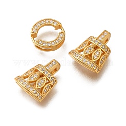 925 Sterling Silver Micro Pave Clear Cubic Zirconia Fold Over Clasps&nbsp;STER-M018-03G
