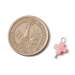 Synthetic Coral Dyed Pink Cross Connector Charms&nbsp;PALLOY-JF04222-02