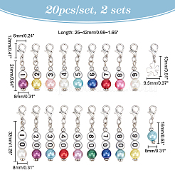 Acrylic Imitation Pearl Beaded Pendant Stitch Markers&nbsp;HJEW-AB00331