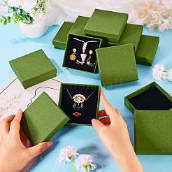 12Pcs Cardboard Paper Jewelry Storage Boxes with Sponge&nbsp;CON-TA0001-43C