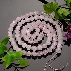Faceted Natural Rose Quartz Gemstone Bead Strands&nbsp;X-G-J331-02-8mm