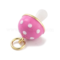 Real 18K Gold Plated Rack Plating Brass Enamel Charms&nbsp;X-KK-M293-24G-01
