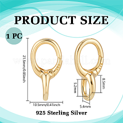 1Pc 925 Sterling Silver Spring Gate Rings&nbsp;STER-BC0004-28G
