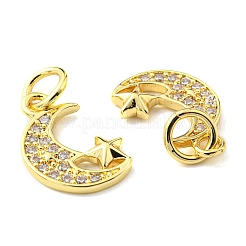Rack Plating Brass Micro Pave Clear Cubic Zirconia Charms&nbsp;KK-D036-12G