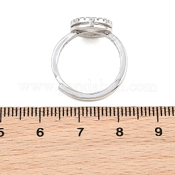 Brass Micro Pave Cubic Zirconia Adjustable Ring Components&nbsp;KK-CBAC351-01P