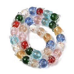 Gold Sand Lampwork Beads Strands&nbsp;LAMP-P069-02A-07