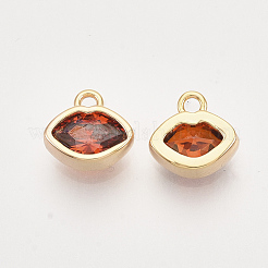 Brass Cubic Zirconia Charms&nbsp;KK-T048-047G-NF