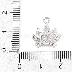 Brass Micro Pave Clear Cubic Zirconia Pendants&nbsp;KK-D225-07P