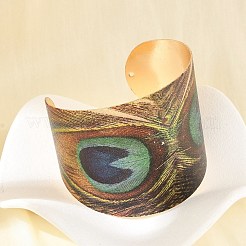 Alloy Open Cuff Bangles for Women&nbsp;BJEW-K272-02G