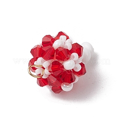 7Pcs 7 Colors Handmade Glass Seed Beaded Mushroom Pendants&nbsp;PALLOY-MZ00621