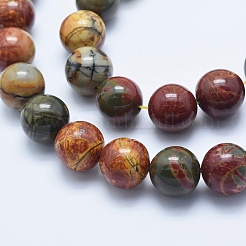 Natural Polychrome Jasper/Picasso Stone/Picasso Jasper Beads Strands&nbsp;G-E444-43-10mm