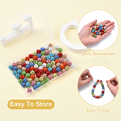 90Pcs 9 Colors Pave Disco Ball Beads&nbsp;RB-YW0001-23