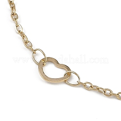 304 Stainless Steel Heart Link Chains Anklets&nbsp;AJEW-A057-09B-G