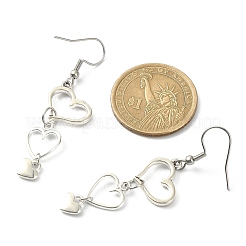 Tibetan Style Alloy Hollow Heart Dangle Earrings with 304 Stainless Steel Pins&nbsp;EJEW-JE05341