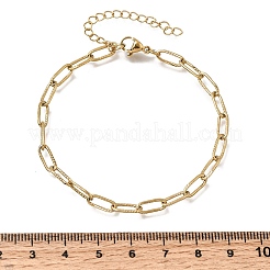 4MM 304 Stainless Steel Textured Paperclip Chain Bracelets for Man and Women&nbsp;SA-CBAB767-11G