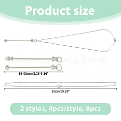 8Pcs 2 Styles 304 Stainless Steel Chain Necklace Making&nbsp;NJEW-HS00020